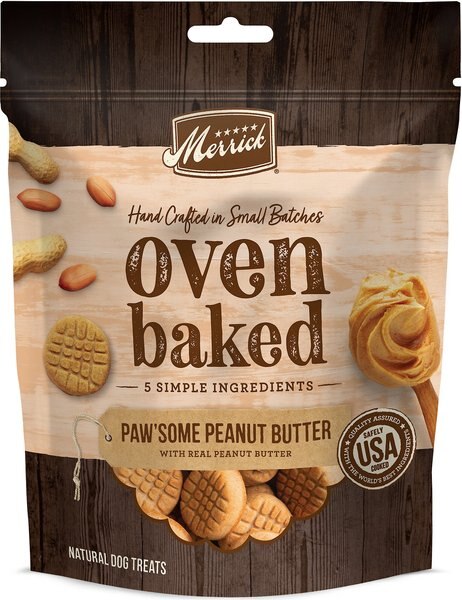 Merrick Oven Baked Paw'some Peanut Butter w/ Real Peanut Butter Dog Treats