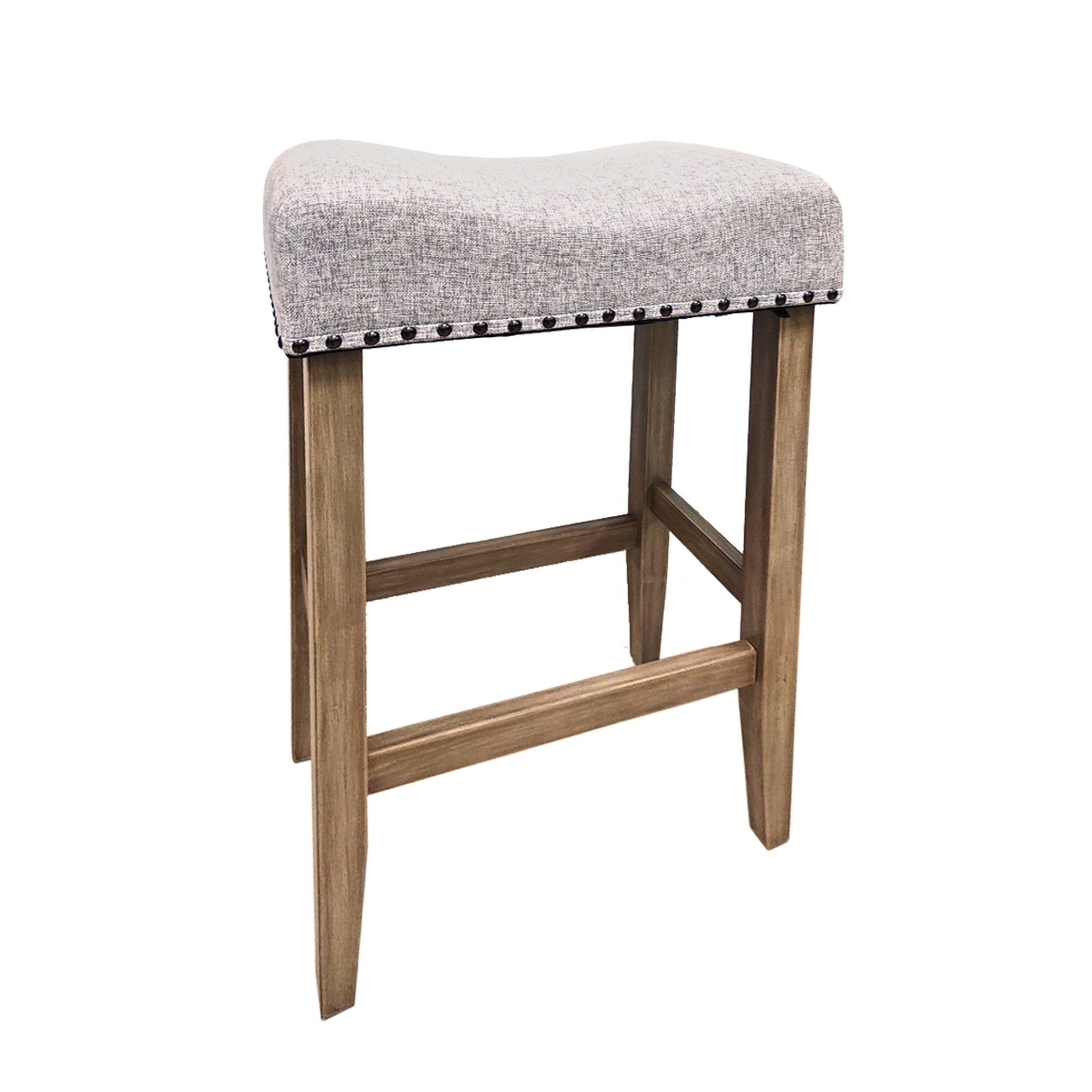 Better Homes and Gardens Light Grey Upholstered 29 inch Barstool