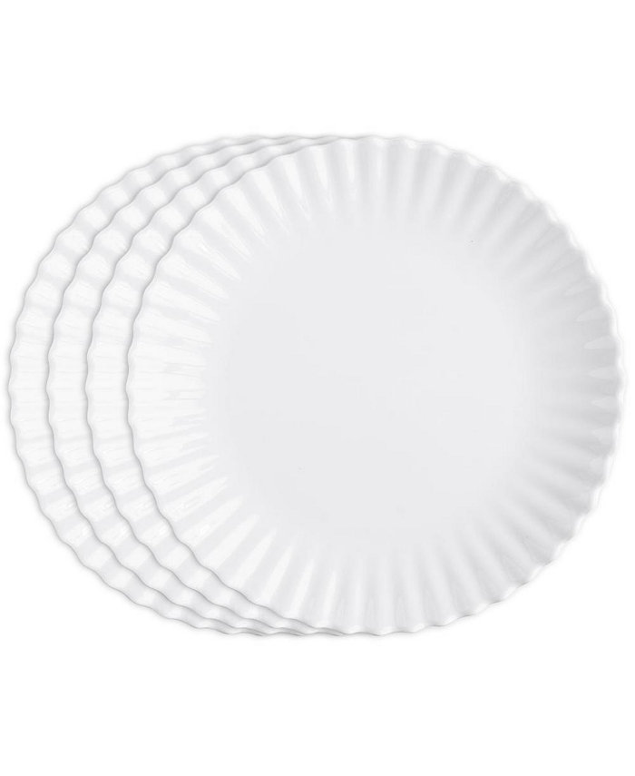 Q Squared Melamine Patio Luxe Lightweight 11 Dinner Plate  Set 4