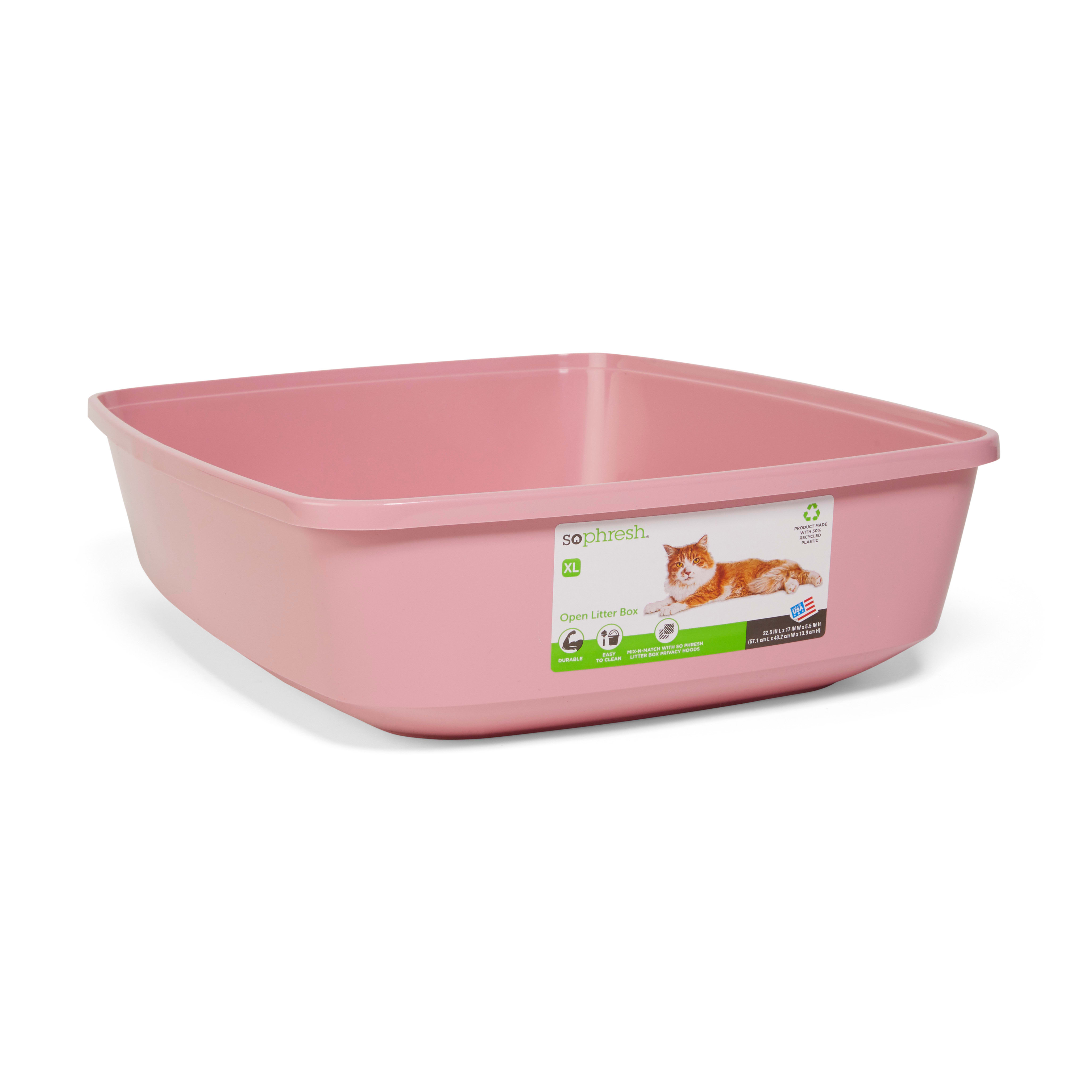 So Phresh Pink Open Cat Litter Box， 22.5