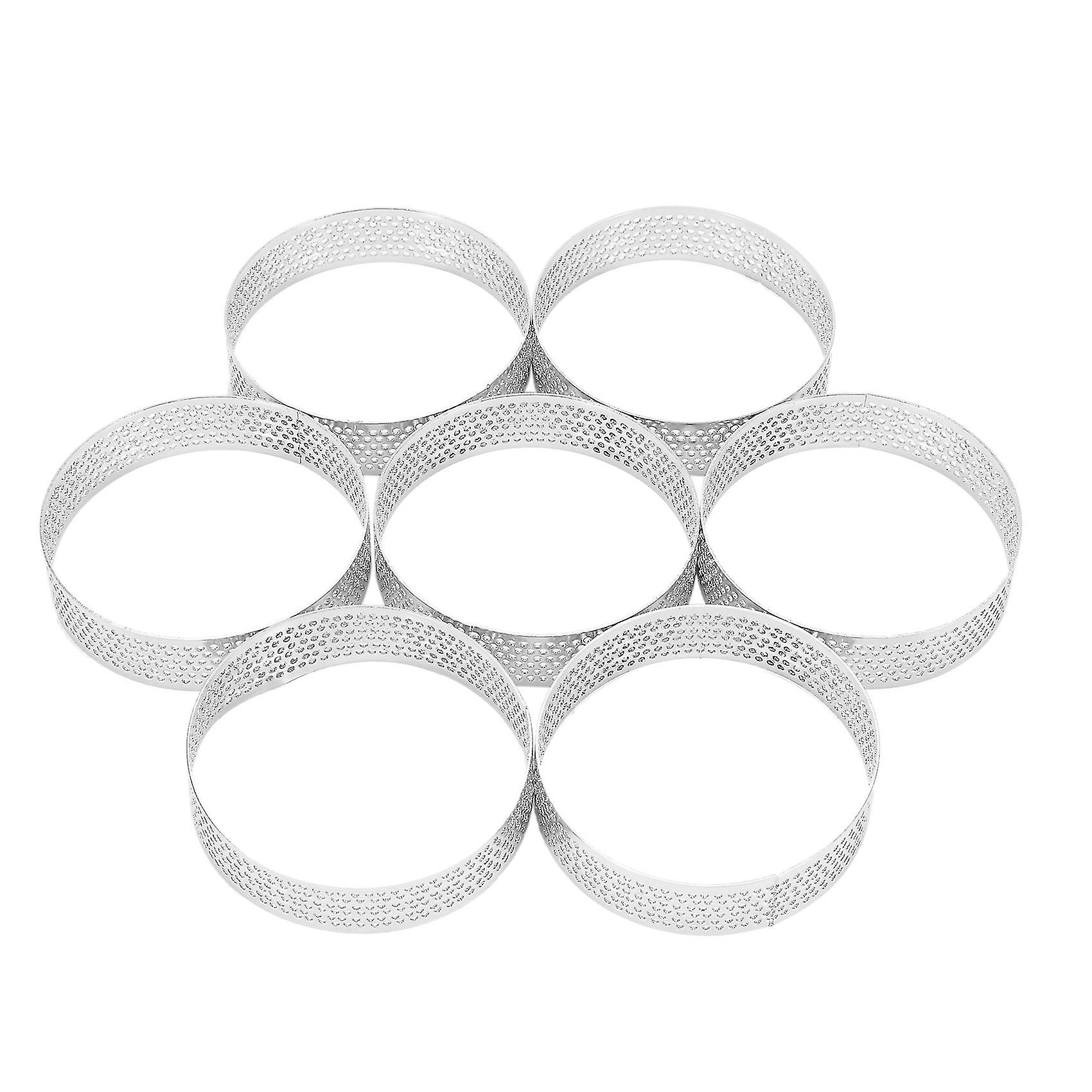 5 Pcs Circular Porous Tart Ring Bottom Tower Pie Cake Mould Baking Tools Heat-resistant Perforated