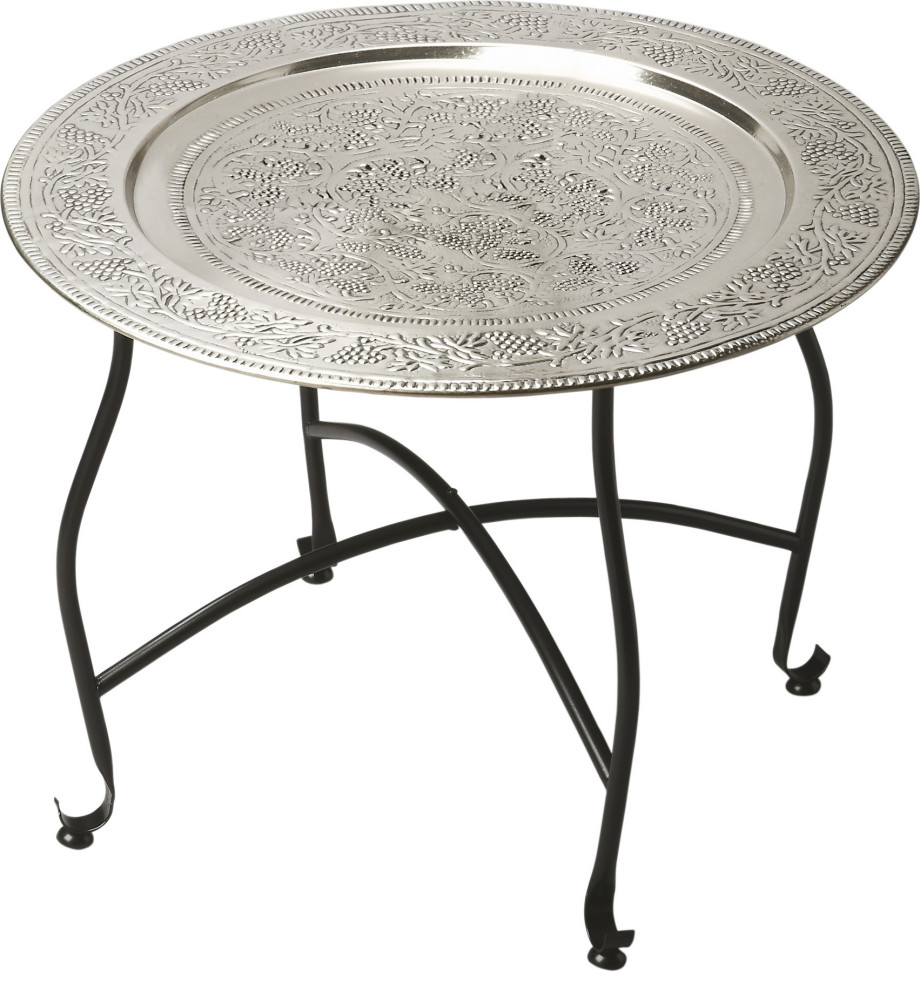 Agadir Metal Moroccan Tray Table   Transitional   Side Tables And End Tables   by HedgeApple  Houzz