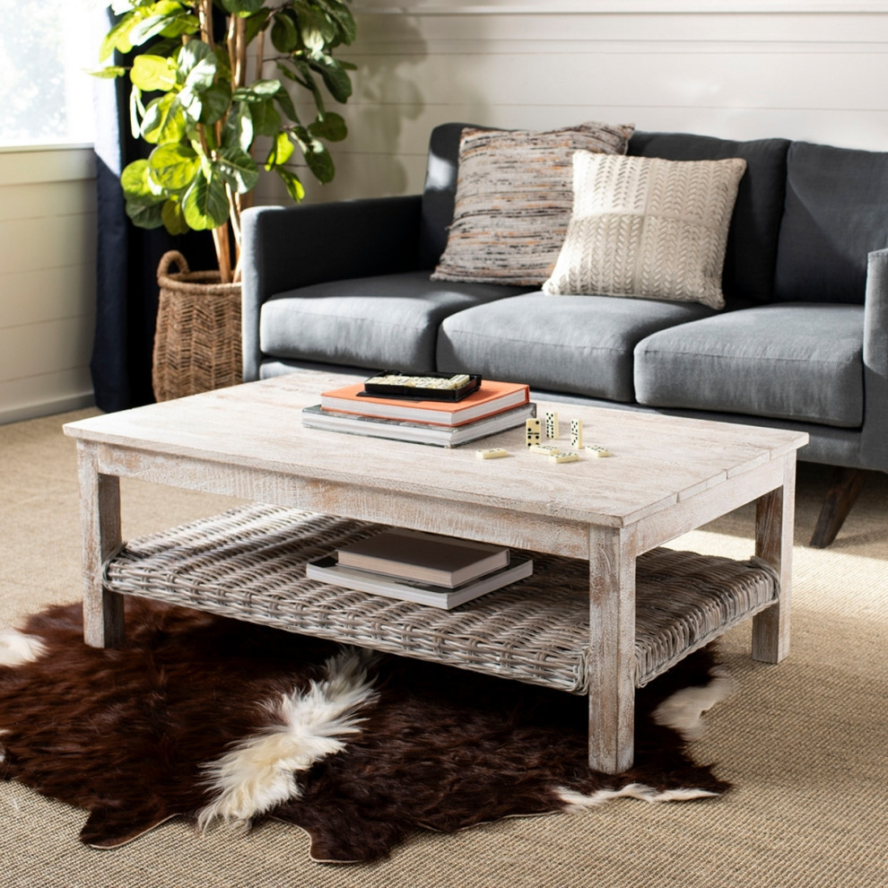 Gensie Coffee Table  White   Farmhouse   Coffee Tables   by Rustic Home Furniture Deco  Houzz