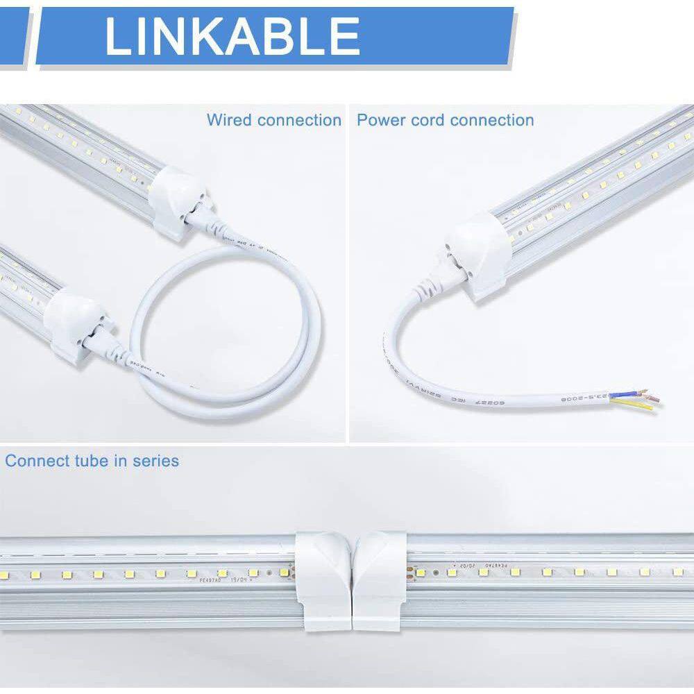 Viribright 120-Watt 48 in. Equivalent Linear T8 Tube LED Tubular Bulb (Clear) (6000K) (10-Pack) 519019