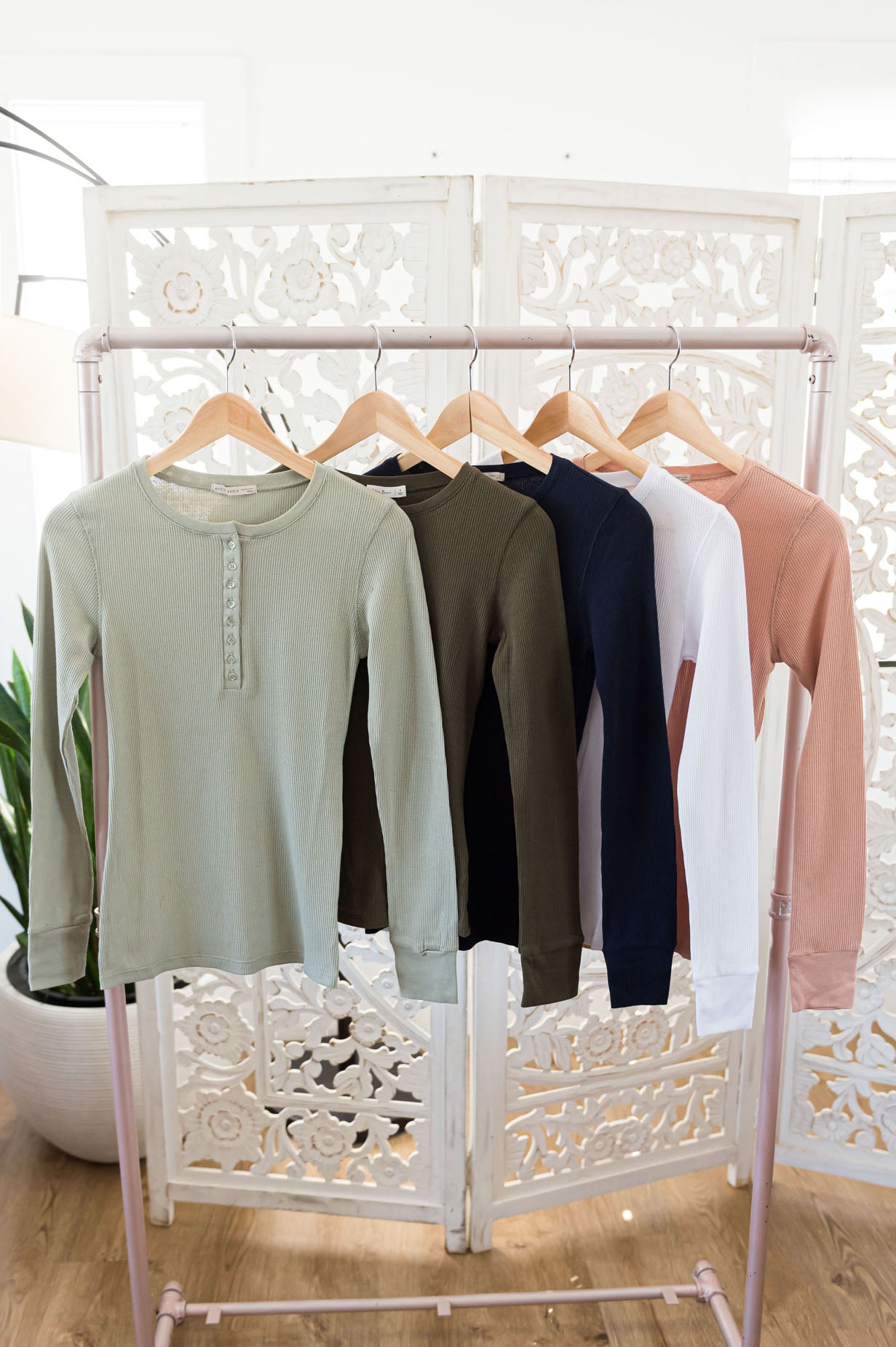 Changing Skies Modest Thermal Henley Top