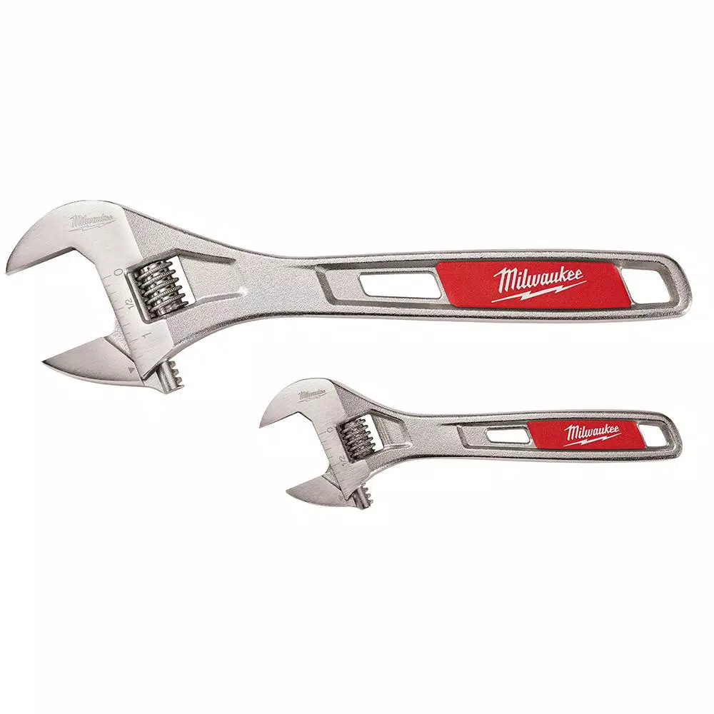 Milwaukee 6 in. and 10 in. Adjustable Wrench (2-Pack) and#8211; XDC Depot