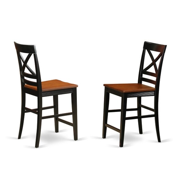 East West Furniture Quincy Counter-height X-back Barstools - Set of 2 (Finish Options)