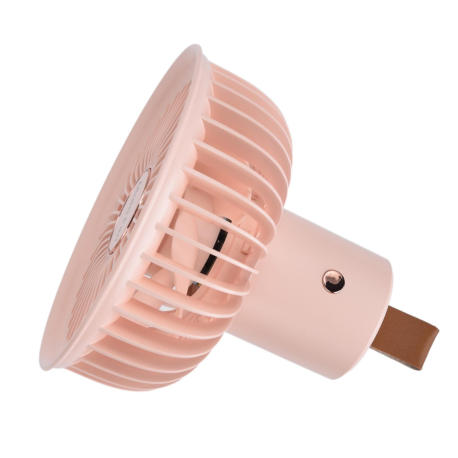 Electric Fan Portable Multifunctional Usb Charging Outdoor Hanging Battery Powered Fan for Home Office Study Camping Pink