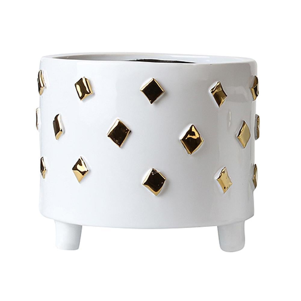 White & Golden Ceramic Bowl-A Fa-D2048A