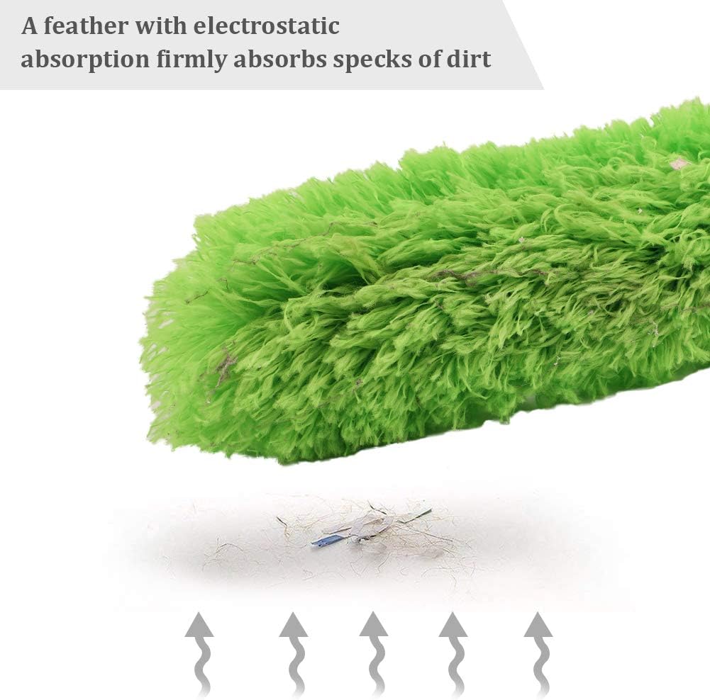 DELUX Microfiber Extendable Feather Duster with 100 inches Extra Long Pole, Bendable Head & Long Handle Dusters for Cleaning Ceiling Fan, High Ceiling, Blinds, Furniture & Cars