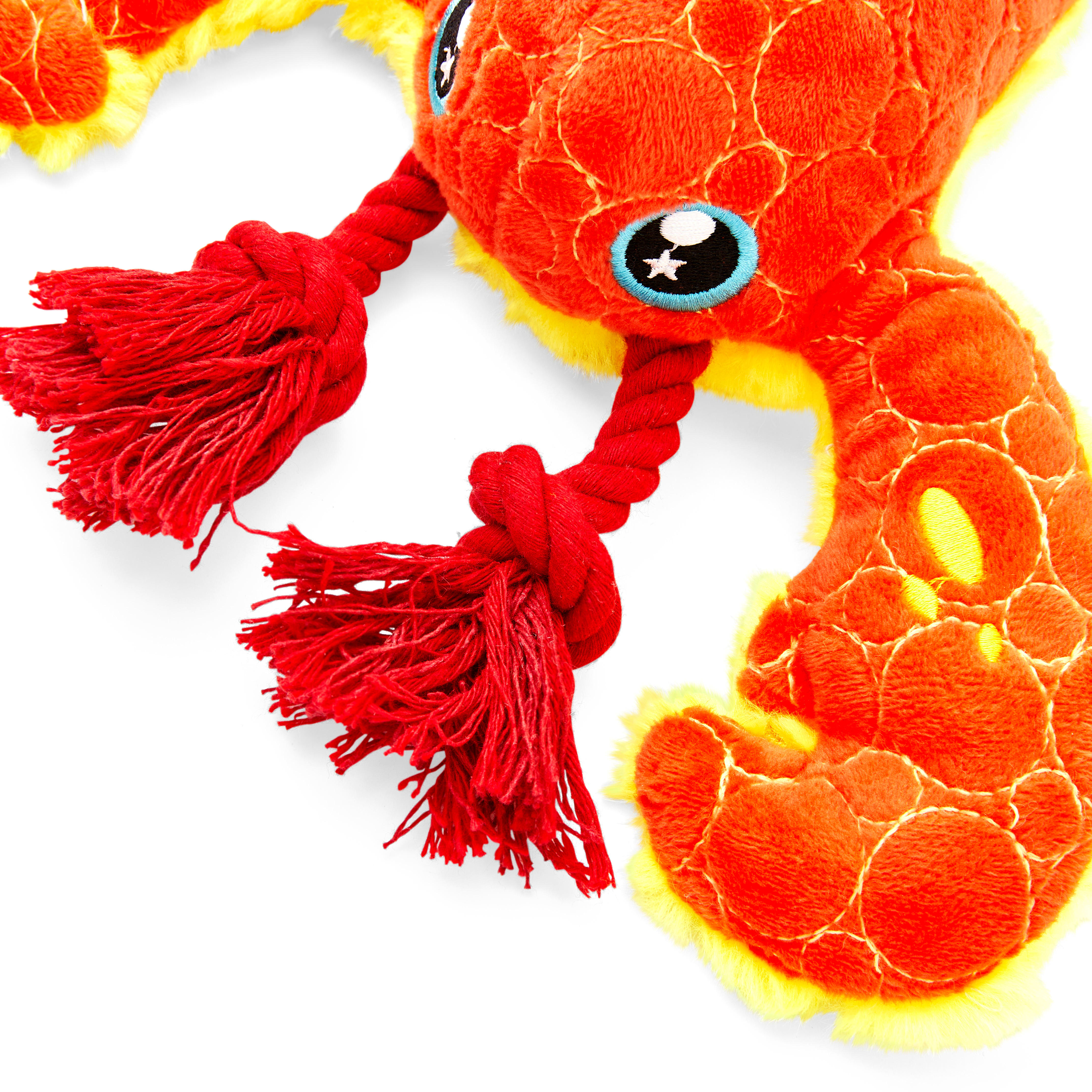 Leaps  Bounds Ruffest  Tuffest Lobster Tough Plush Dog Toy with Kevlar Stitching， Medium