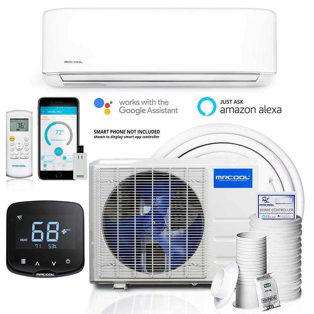 MRCOOL Advantage 3rd Gen 9000 BTU 34 Ton Ductless Mini Split Air Conditioner and Heat Pump with Mini Stat 230V60Hz A-09-HP-230B-MS