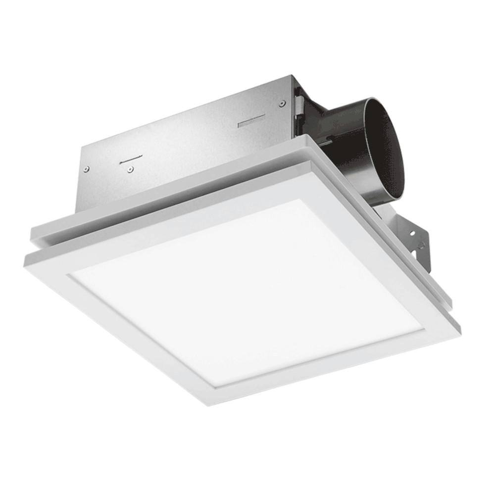 Delta Breez Slim 70 CFM Ceiling or Wall Bathroom Exhaust Fan with Edge-Lit Dimmable LED Light ENERGY STAR SLM70ELED