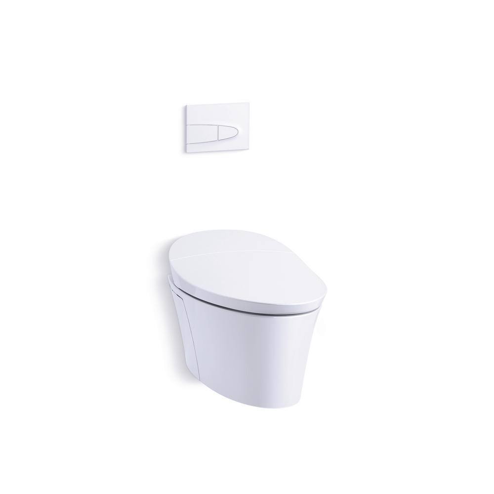 KOHLER Veil Intelligent 1-Piece 0.81.6 GPF Dual Flush Elongated Toilet in White K-76395-0