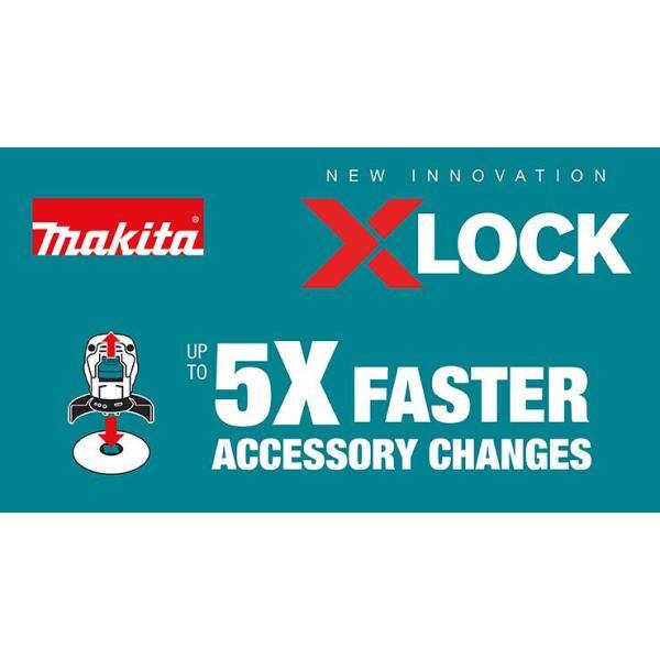 Makita 18V LXT Cordless BL 4.55 in. X-LOCK Angle Grinder Tool Only with Bonus X-LOCK 4.5 in. CeramGranite Cutting Blade XAG25Z-E-07397