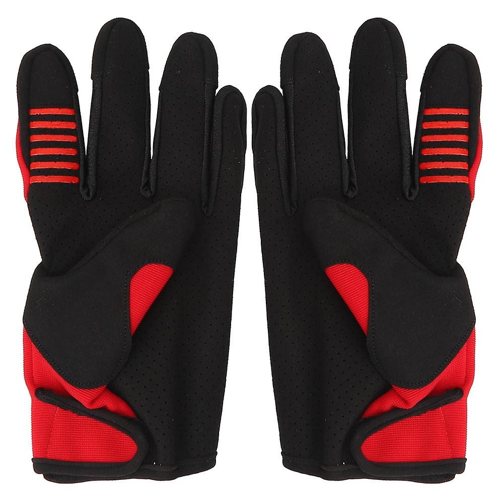 Riding Gloves Unisex Motorcycle Winter Autumn Spring Bike Breathable Hand Wear For Touch Screenred L