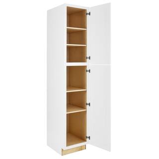 Hampton Bay Avondale Shaker Alpine White Ready to Assemble Plywood 90 in Pantry Kitchen Cabinet (18 in W x 90 in H x 24 in D) P1890