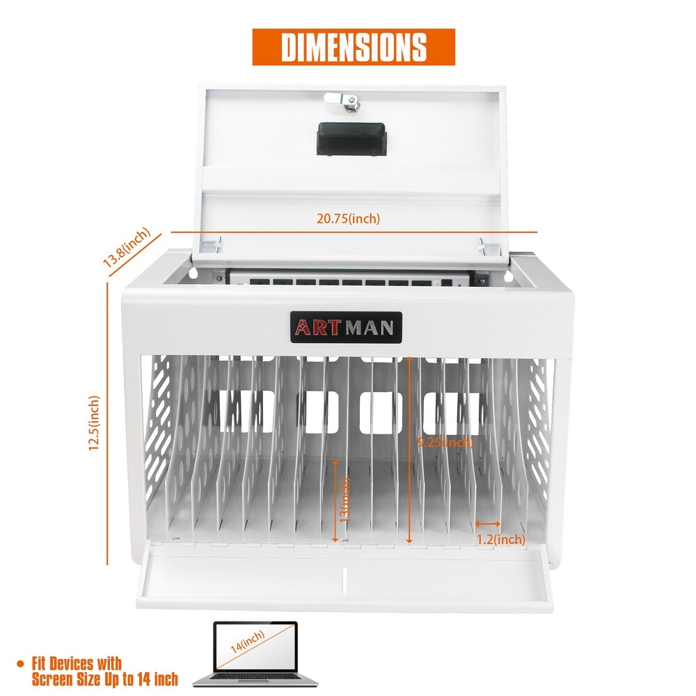 16 Bay Charging Cabinet for Laptop Locking Charging Station