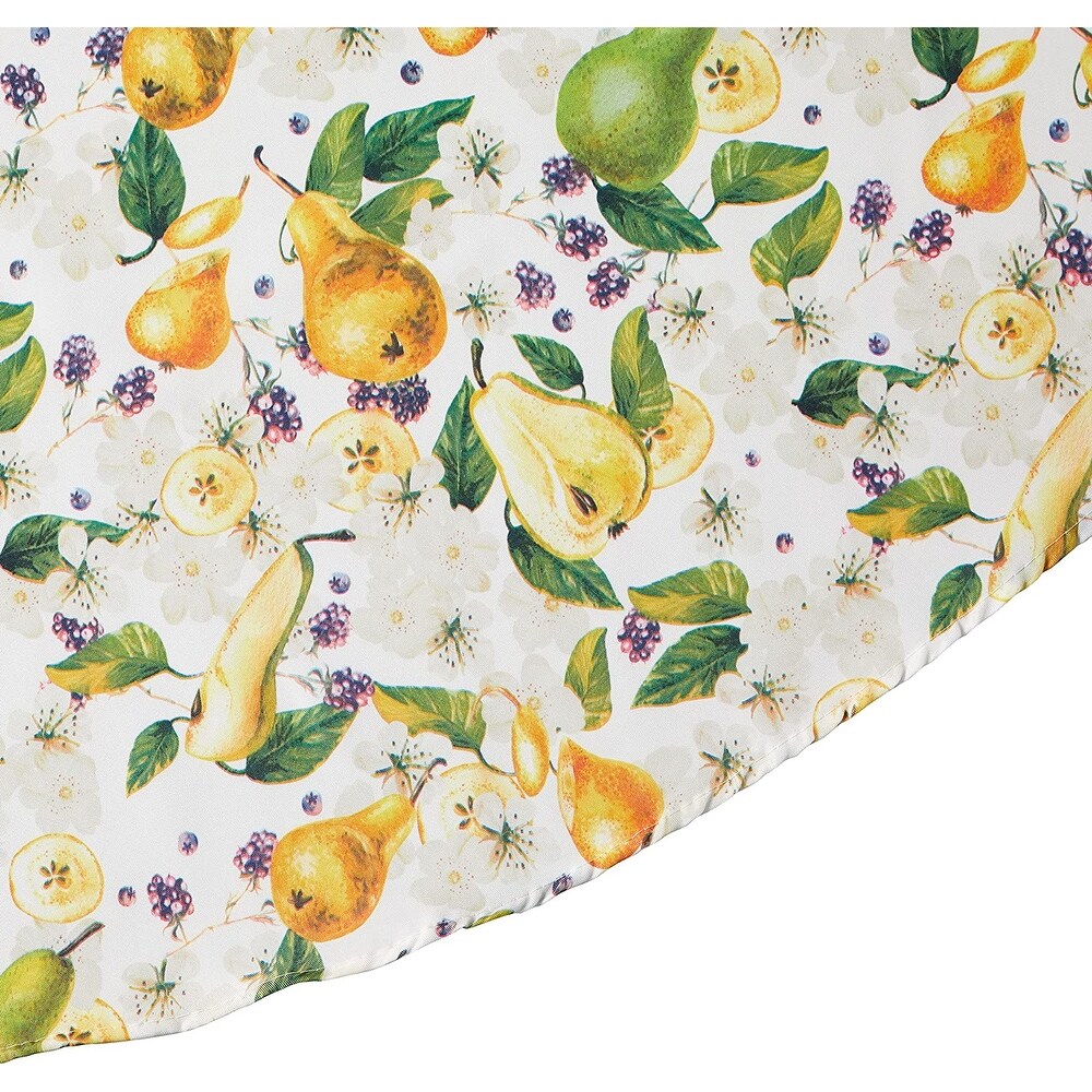 Violet Linen European Pears Flowers Pattern Tablecloth