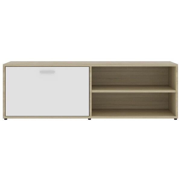 TV Cabinet White and Sonoma Oak 47.2