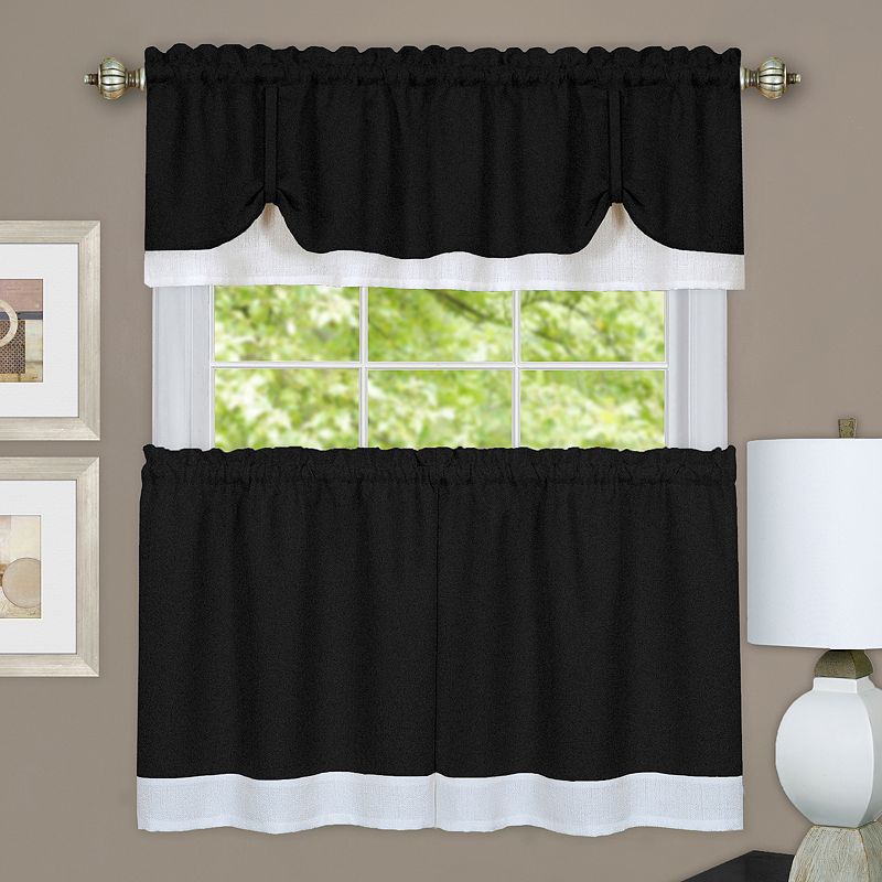 Achim 3-piece Darcy Tier and Valance Kitchen Window Curtain Set