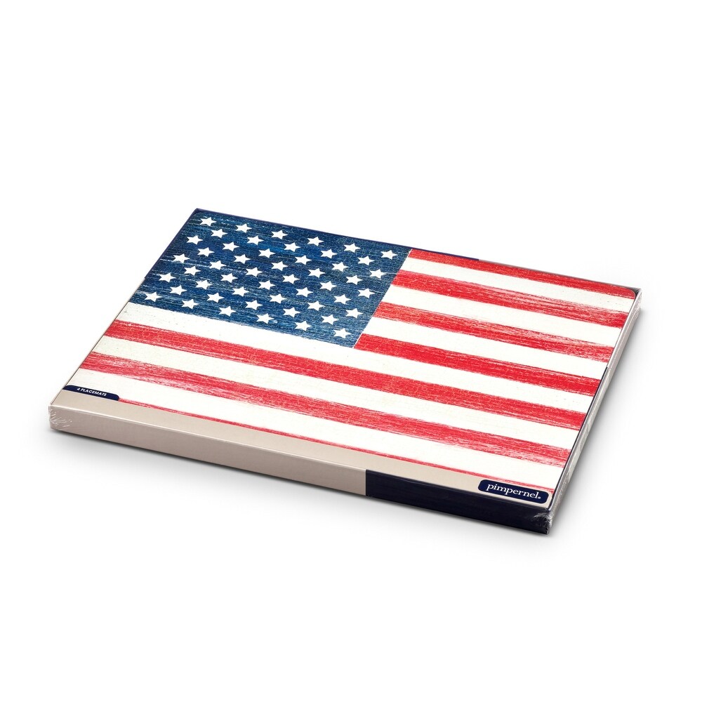 Pimpernel Flag Placemats Set of 4   15.7” x 11.7” each