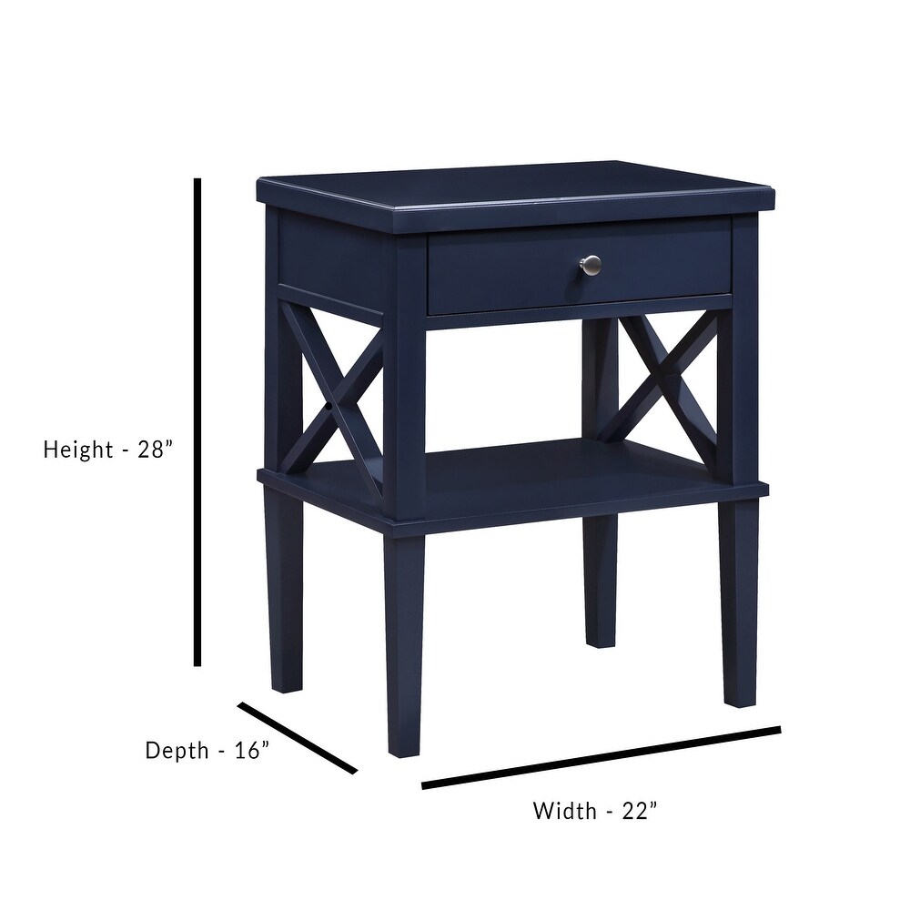 Madison Double Bed Table Simple Side Table with 1 Drawer and Open Shelving Small Bedroom Dresser Accent Table Chair Side