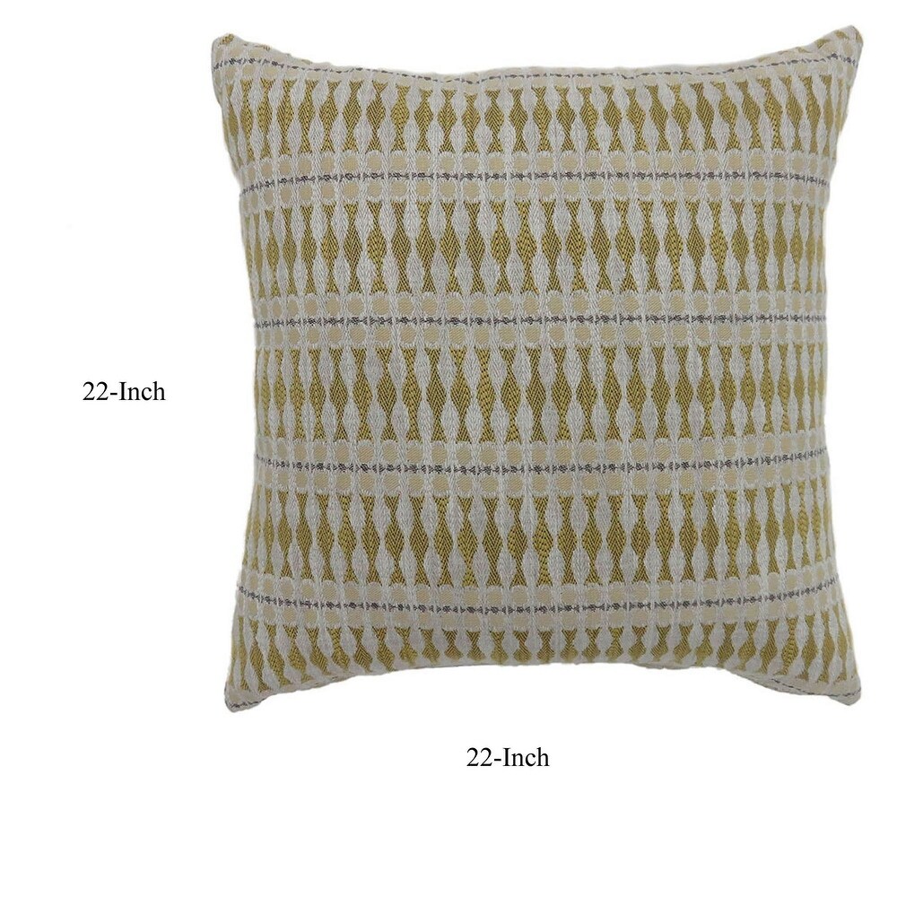 Contemporary Style Simple Traditionally Designed Set of 2 Throw Pillows  Yellow