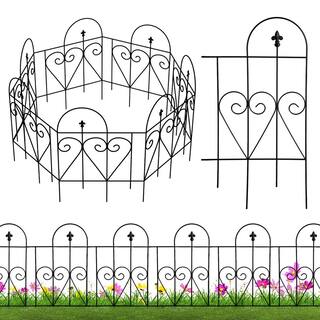 FENCY 24 in. Black Metal Decorative Outdoor Garden Border Fence HD-A-HW89009