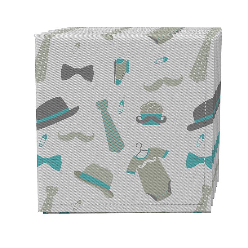 Napkin Set of 4， 100% Cotton， 20x20， Mr. Little Man