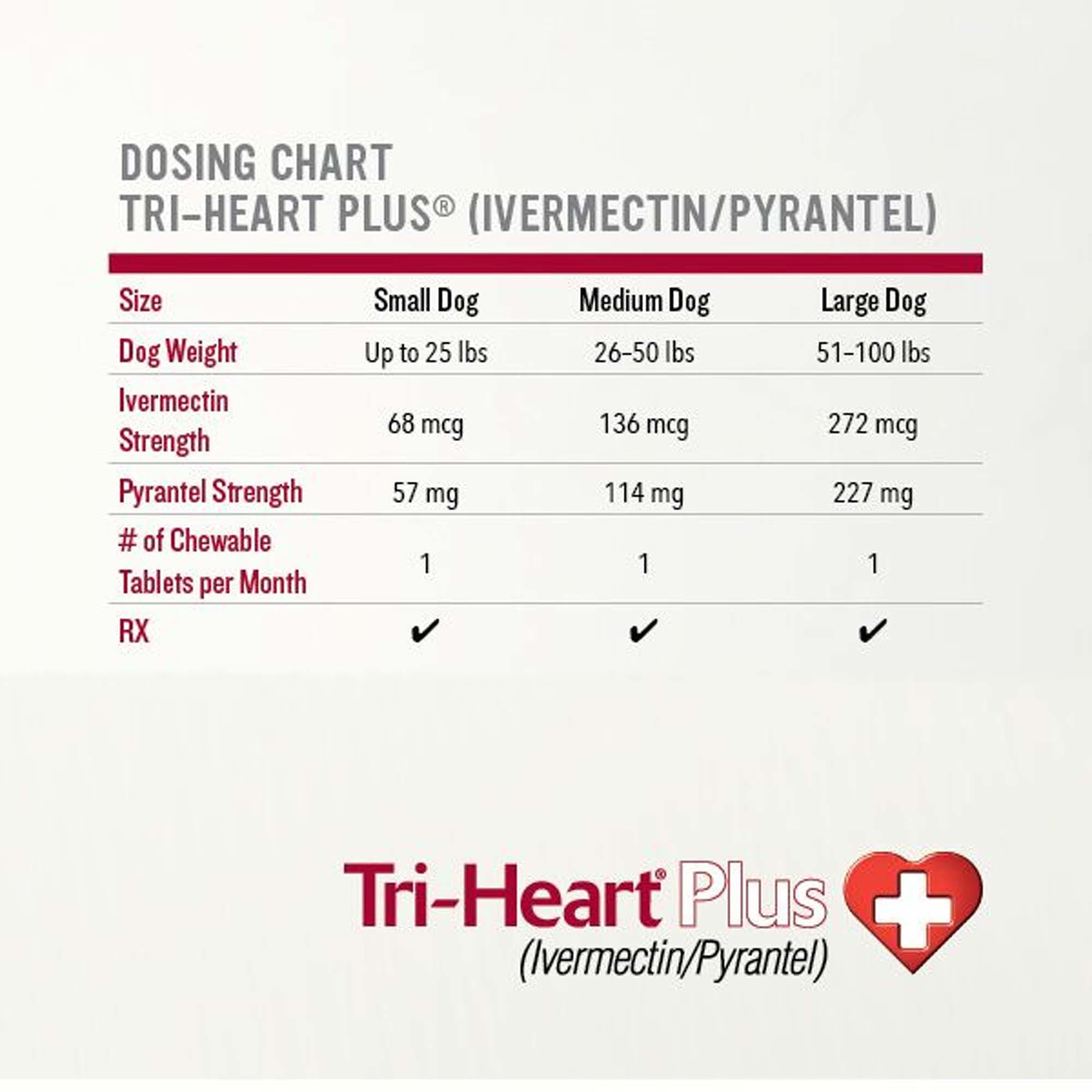 TRI-HEART PLUS Chewable Tablets for Dogs 51 to 100 lbs， 6 Month Supply