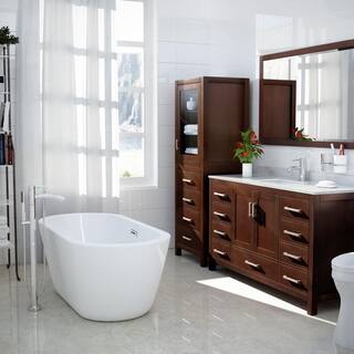 Wyndham Collection Sheffield 60 in. W x 22 in. D x 35 in. H Single Bath Vanity in Espresso with White Carrara Marble Top WCS141460SESCMUNSMXX