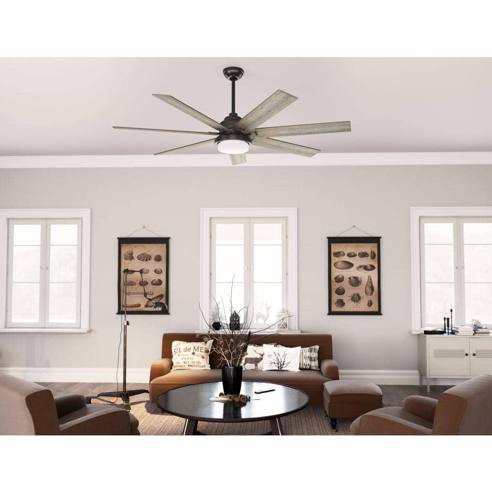 Hunter Whittington 70 in LED Indoor Noble Bronze Ceiling Fan with Light and Remote