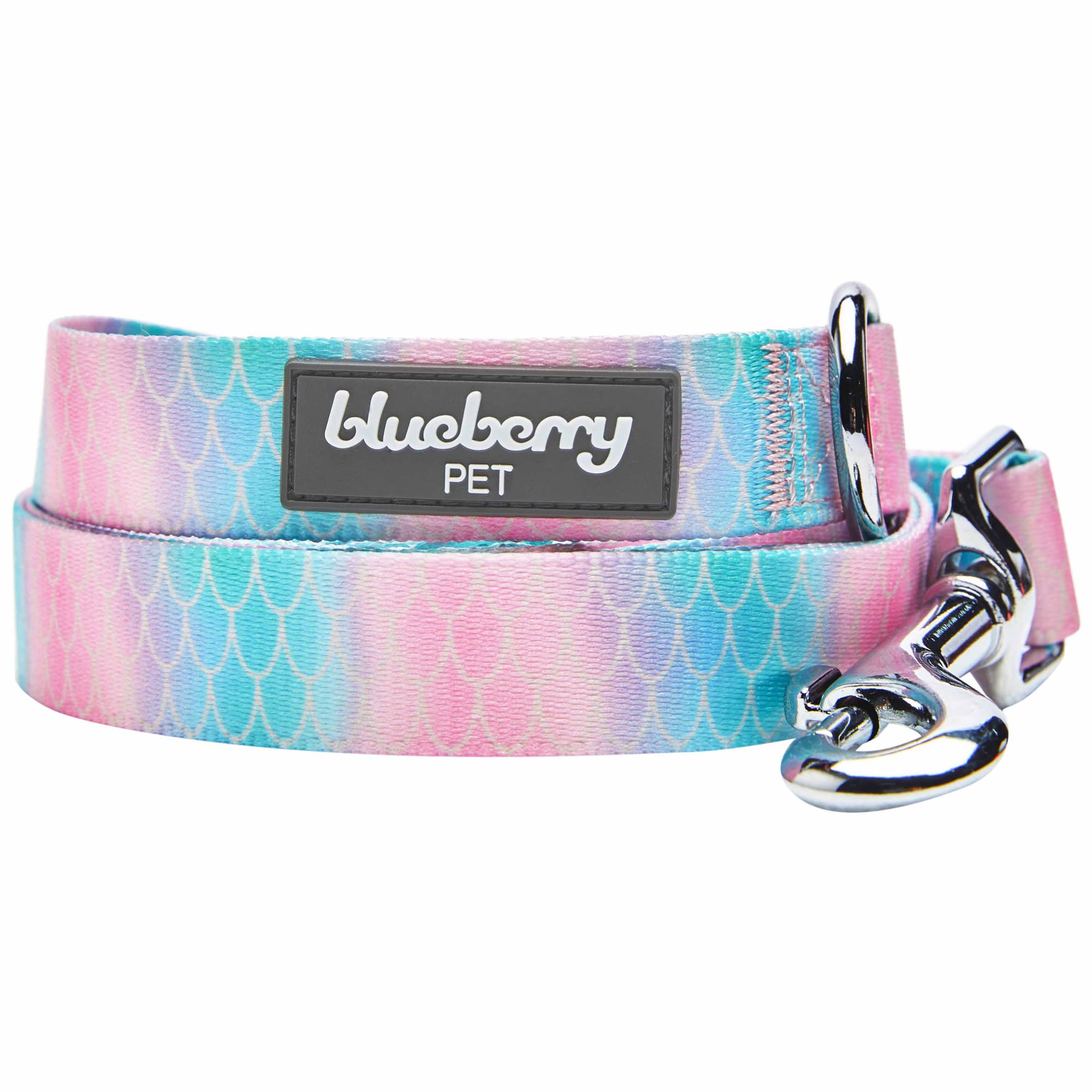 Blueberry Pet Mermaid Scales Print Dog Leash， 5 ft.， Small