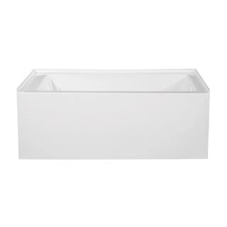 Aqua Eden Bertha 60 in. Acrylic Right-Hand Drain Rectangular Alcove Bathtub in White HVTAP603222R