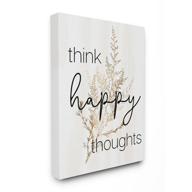 Stupell Industries Think Happy Thoughts Quote Minimal Thistle Design