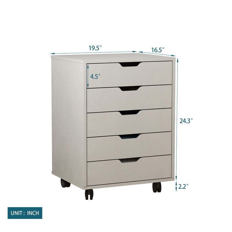 5 Drawer office file cabinet  wooden mobile file cabinet  under desk wooden storage file cabinet  rolling home locker