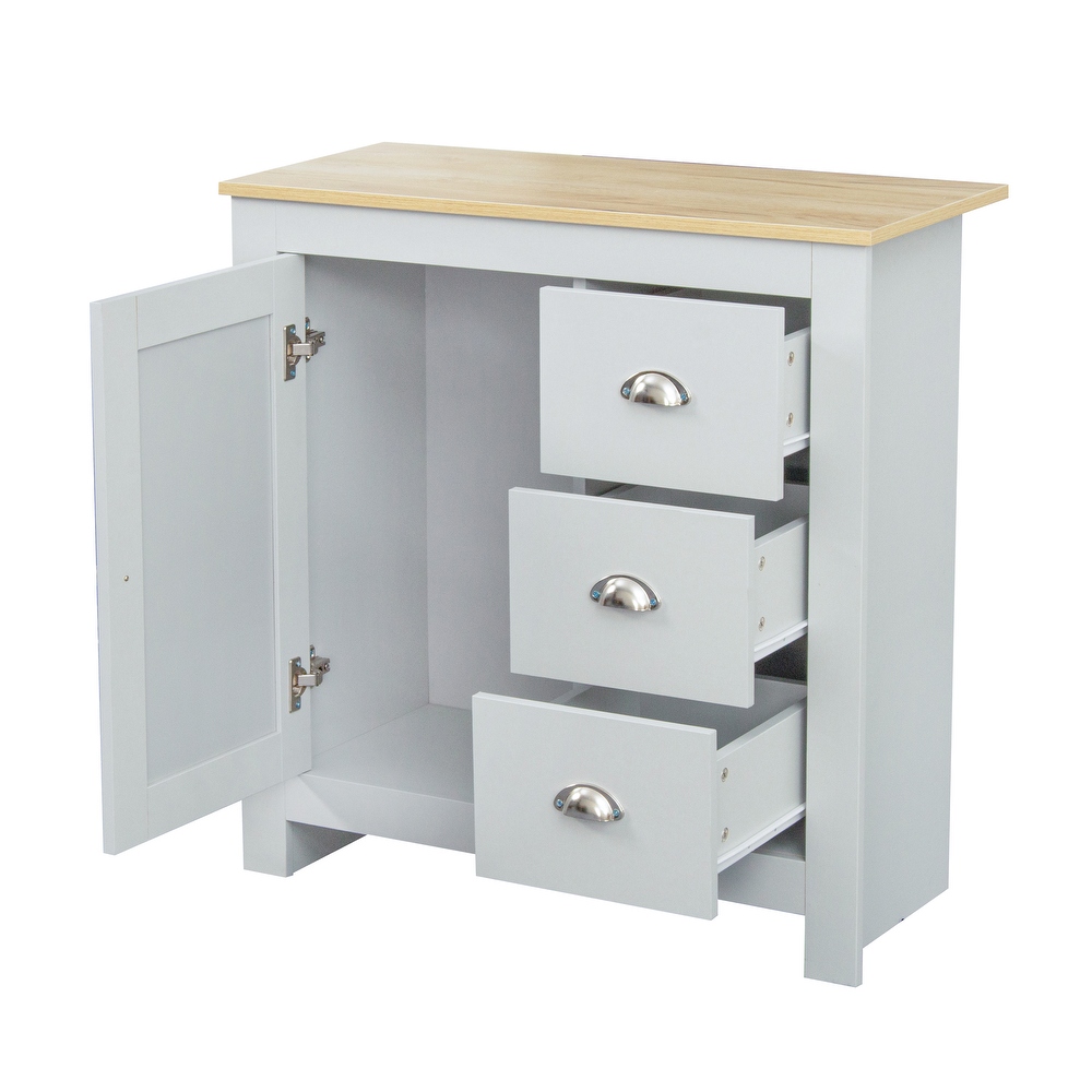 Kitchen Sideboard Buffet Storage Cabinet with 3 Drawers and Door