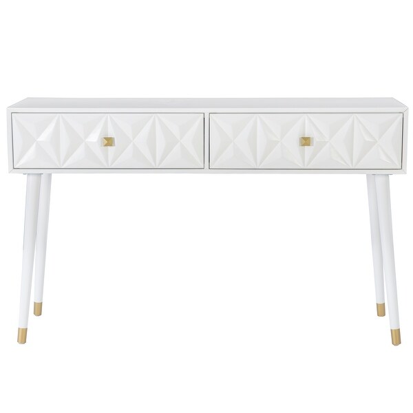 Bea White Geometric Entryway Console