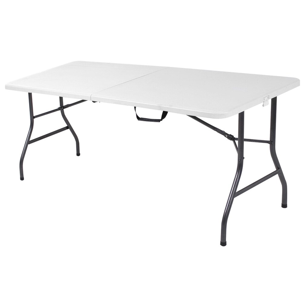 COSCO 6 ft. Fold in Half Banquet Table with Handle