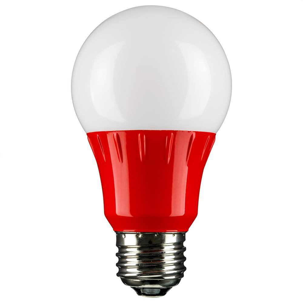 Sunlite 22-Watt Equivalent A19 LED Red Light Bulbs Medium E26 Base in Red (6-Pack) HD02213-6