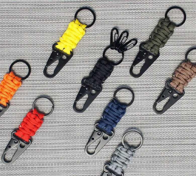 2021 quote keychain buckle paracord set survival Nylon Belt Keychain for Camping Hiking