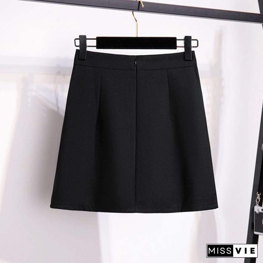 Round Collar Tee+High Waist Skirt P14415