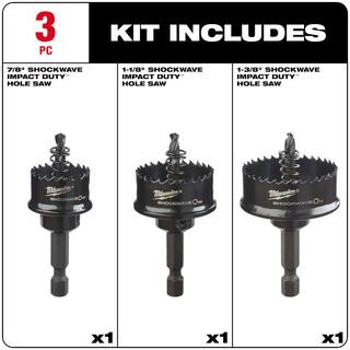 MW SHOCKWAVE Thin Wall Hole Saw Kit (3-Piece) 49-22-4800