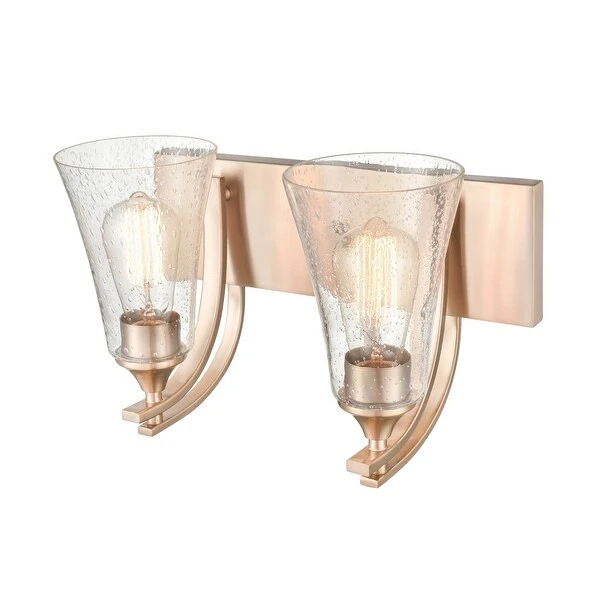 Millennium Lighting Natalie 2 Light Bathroom Vanity Fixture with Clear Seeded Glass Shades