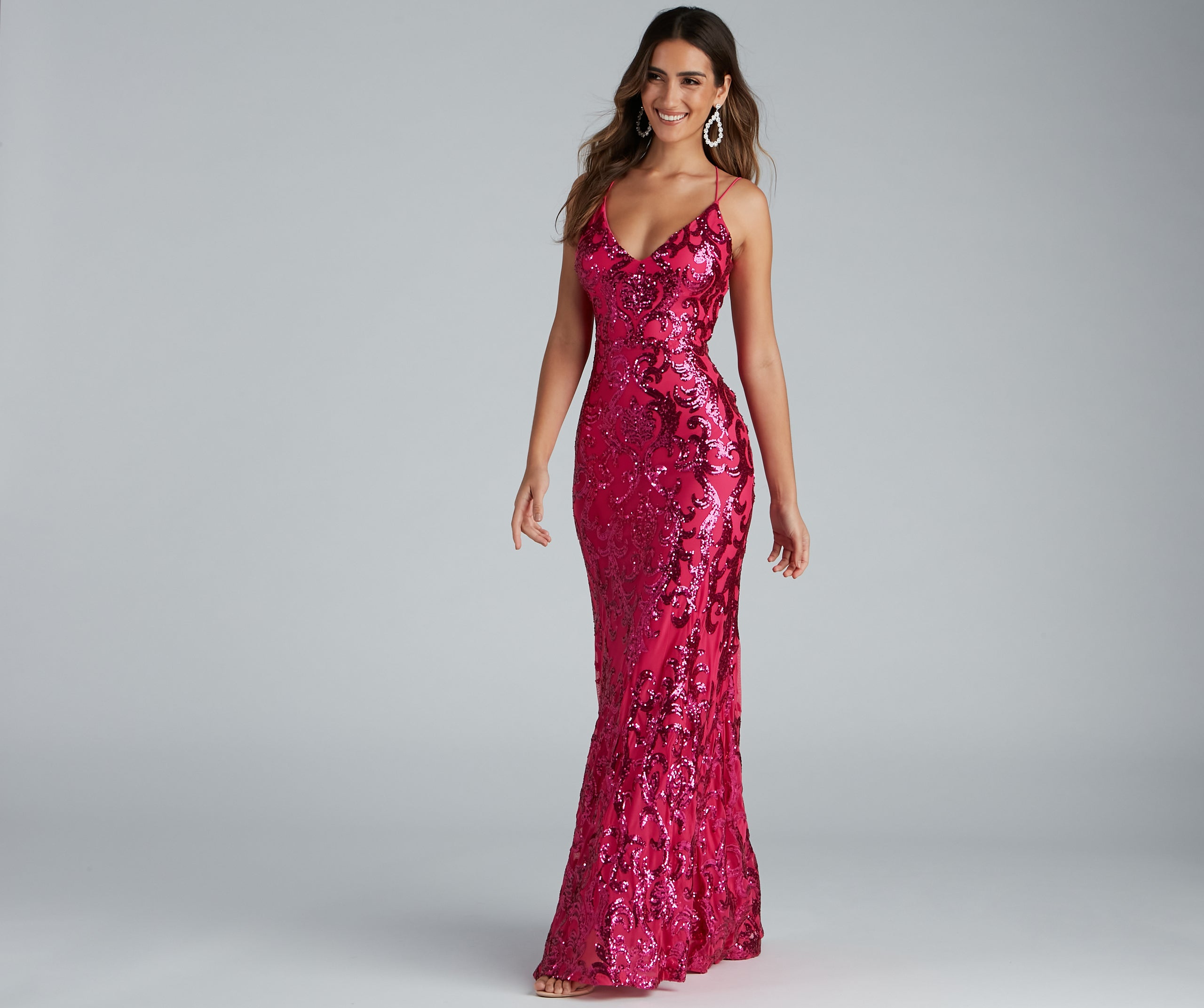 Lila Formal Open-Back Sequin Mermaid Dress