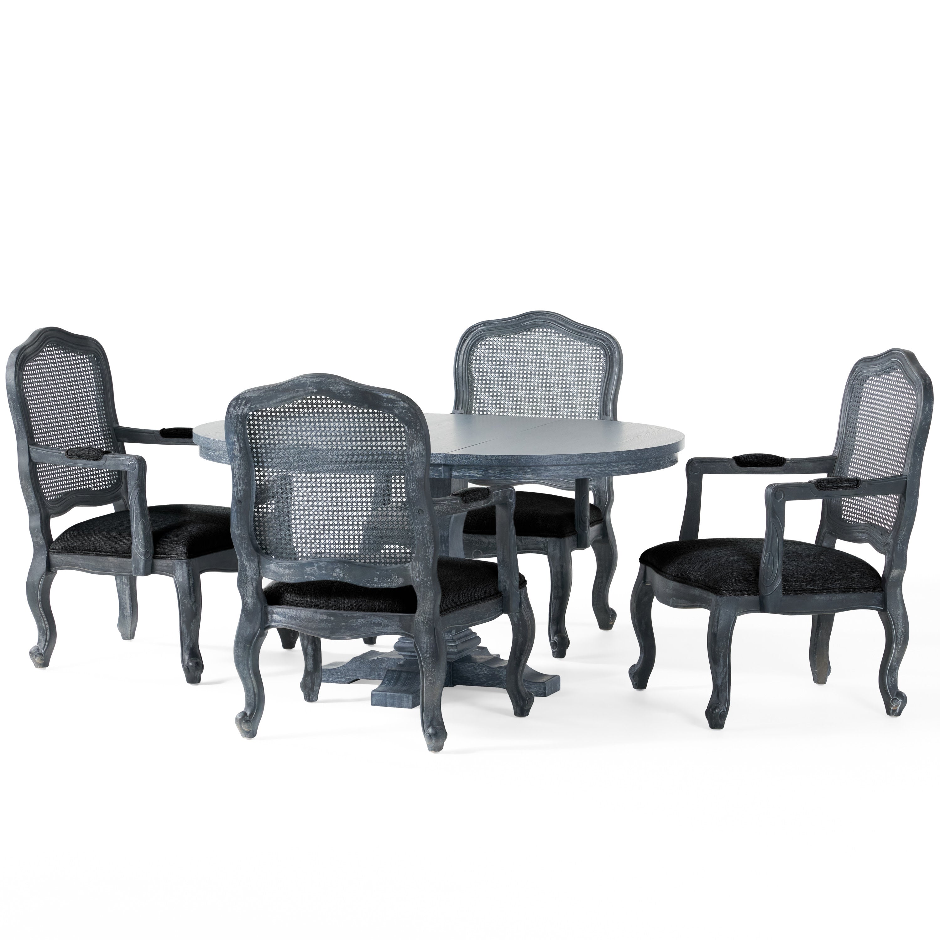 Maria French Country Wood 5-Piece Expandable Oval Dining Set