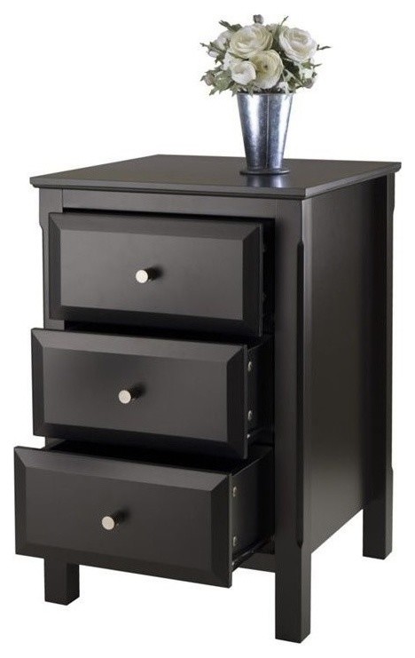 Pemberly Row Accent Table in Black   Transitional   Side Tables And End Tables   by Homesquare  Houzz