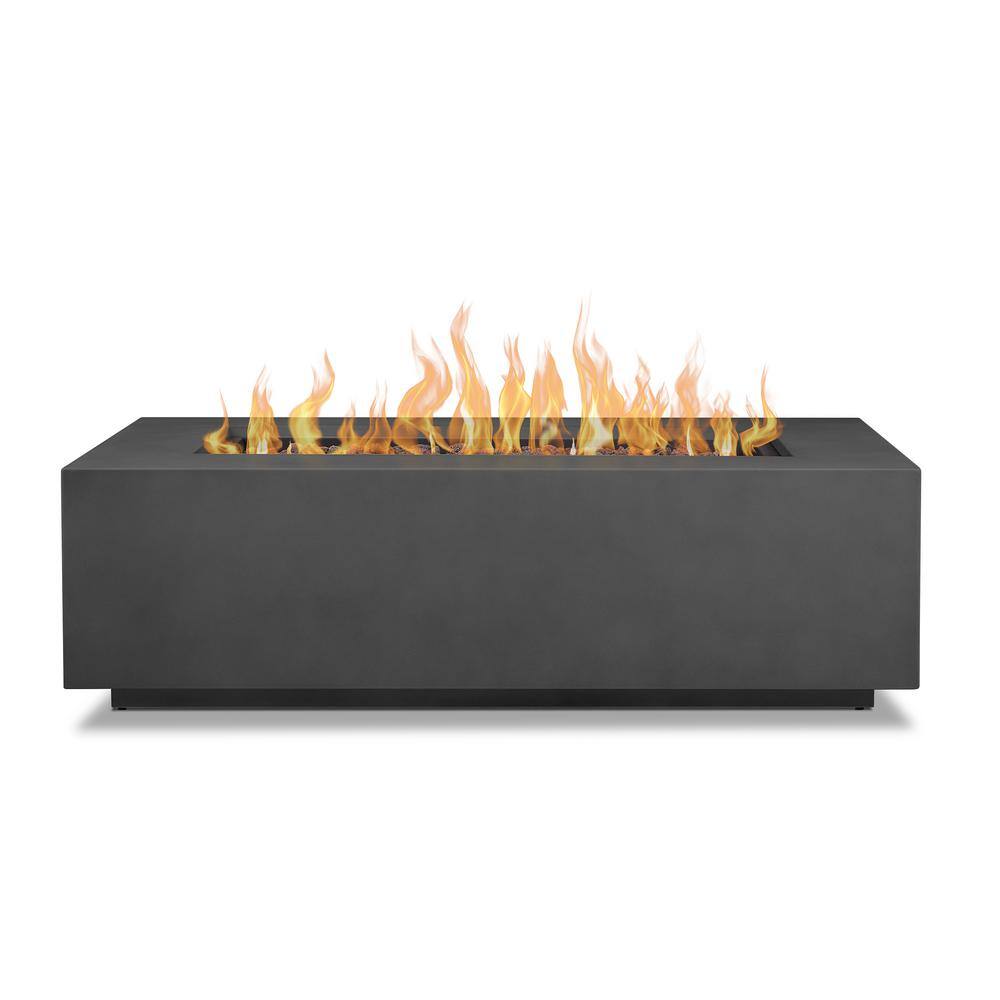 Real Flame Aegean 50 in. x 15 in. Rectangle Steel Propane Fire Pit Table in Weathered Slate with NG Conversion Kit C9813LP-WSLT