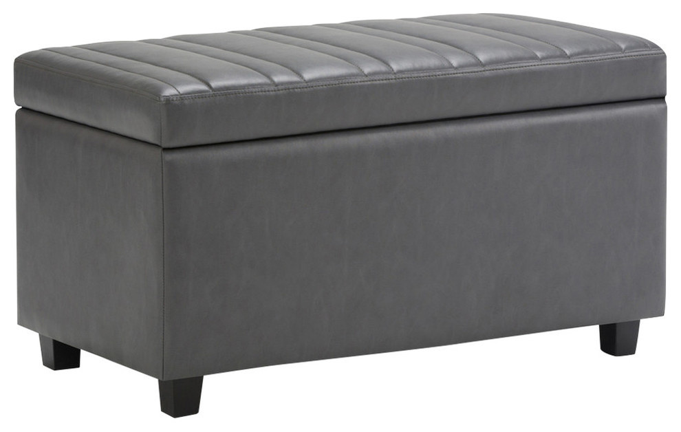 Darcy 34 quotContemporary Storage Ottoman   Transitional   Footstools And Ottomans   by Simpli Home Ltd.  Houzz